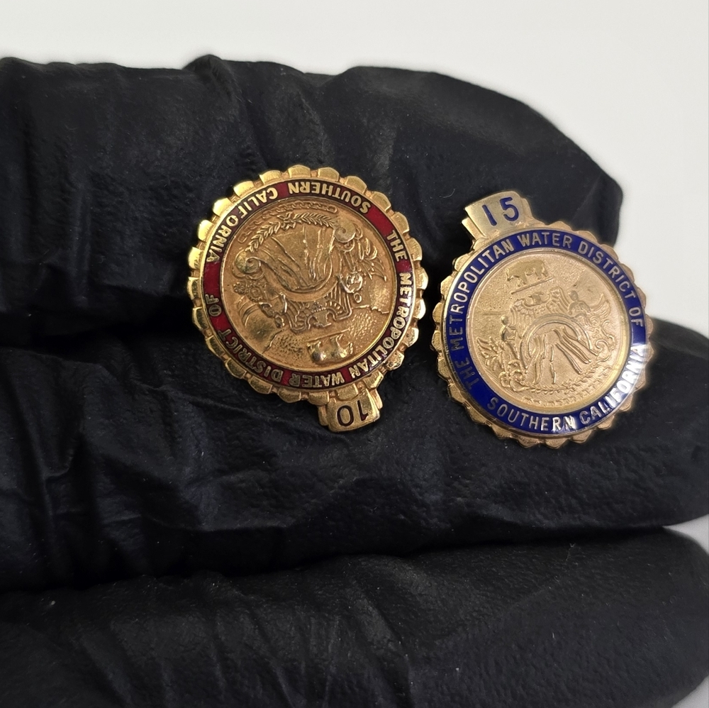 10K Gold and Blue Metropolitan Water District Pins